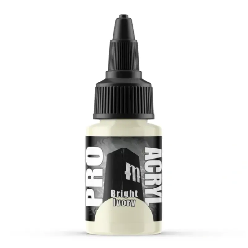 Paint<Monument Hobbies Pro Acryl Standard Bright Ivory 22ml - Miniature Marvels: Airplane Models & Painted Dice