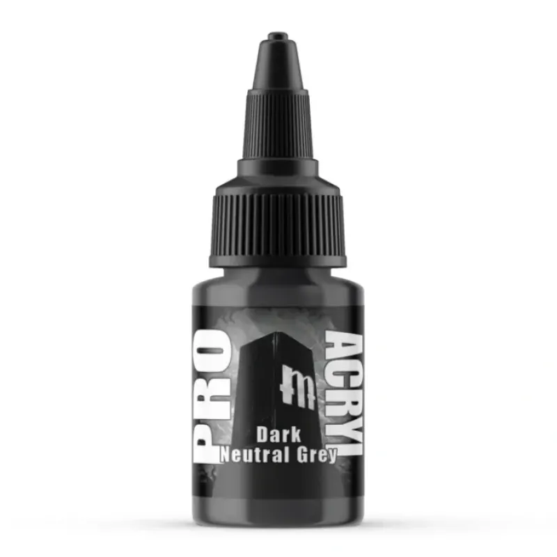 Paint<Monument Hobbies Pro Acryl Standard Dark Neutral Grey 22ml - Miniature Marvels: Airplane Models & Painted Dice