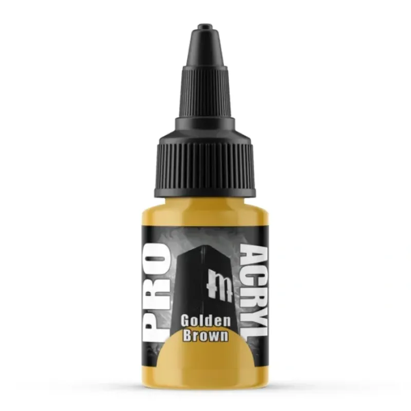Paint<Monument Hobbies Pro Acryl Standard Golden Brown 22ml - Miniature Marvels: Airplane Models & Painted Dice