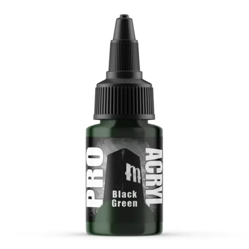 Paint<Monument Hobbies Pro Acryl Standard Black Green 22ml - Miniature Marvels: Airplane Models & Painted Dice