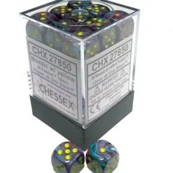 Dice<Mosaic / Yellow: Festive 36d6 12mm Dice Block CHX 27850 - Miniature Marvels: Airplane Models & Painted Dice