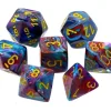 Dice<Mosaic / Yellow: Festive Polyhedral Dice Set (7's) CHX 27450 - Miniature Marvels: Airplane Models & Painted Dice