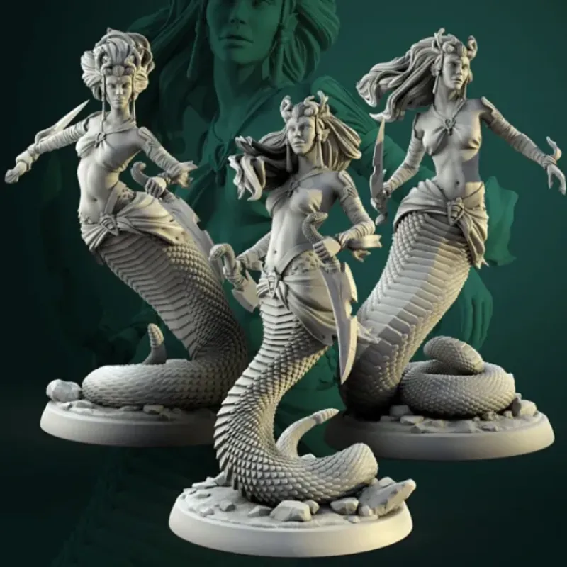 Miniature<Naga, Females - Miniature Marvels: Airplane Models & Painted Dice