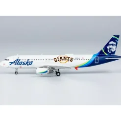 Airplane Model*NG 15015 1:400 Alaska Airlines Airbus A320-200 N855VA "San Francisco Giants" - Miniature Marvels: Airplane Models & Painted Dice