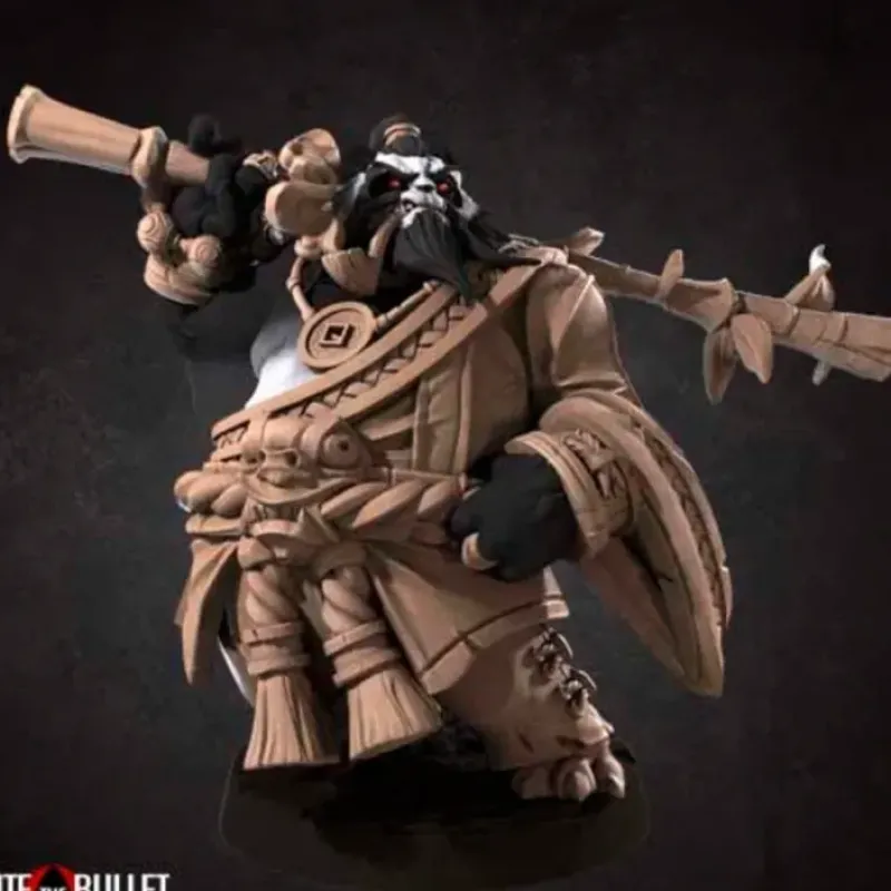 Miniature<Panda Dojomaster - Miniature Marvels: Airplane Models & Painted Dice
