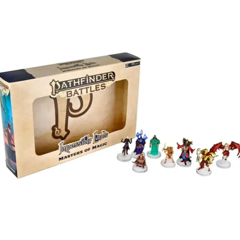 Miniature<Pathfinder Battles: Impossible Lands - Masters of Magic Boxed Set WZK 97542 - Miniature Marvels: Airplane Models & Painted Dice