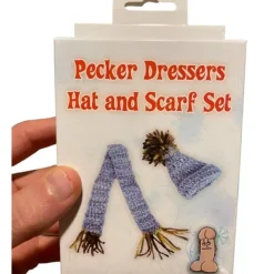 Egpull<Pecker Dresser Hat & Scarf Set - Willy Warmer Men's Winter Weener Costume Outfit - Miniature Marvels: Airplane Models & Painted Dice