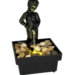 Egpull<Peeing Boy Water Fountain - Light Up Pee Boy - Indoor Portable Battery / USB - Miniature Marvels: Airplane Models & Painted Dice