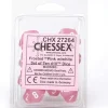 Dice<Pink / White: Frosted d10 Dice Set (10's) CHX 27264 - Miniature Marvels: Airplane Models & Painted Dice
