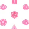 Dice<Pink / White: Frosted Polyhedral Dice Set (7's) CHX 27464 - Miniature Marvels: Airplane Models & Painted Dice