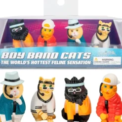 Egpull<4pk BOY BAND CATS Hysterical 90's Style Figures Gag Gift - Archie McPhee - Miniature Marvels: Airplane Models & Painted Dice