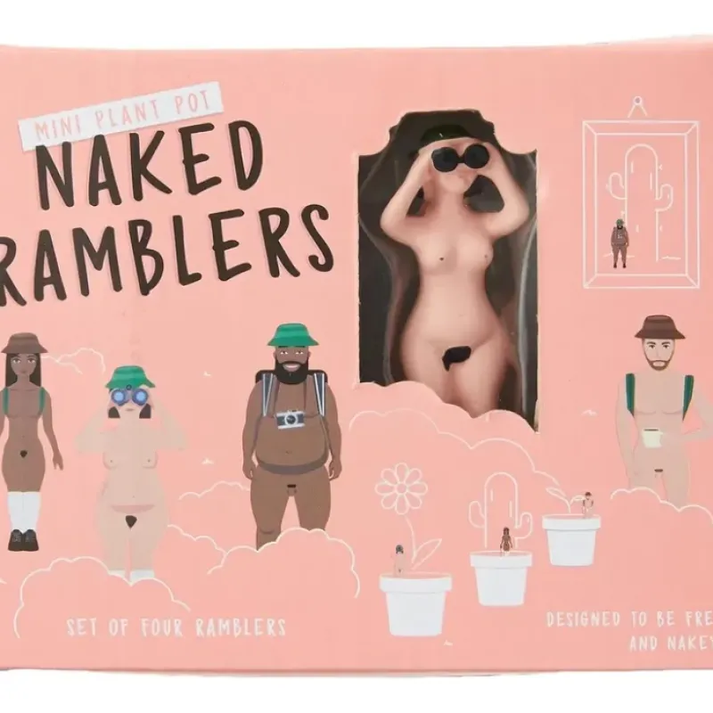 Egpull<4-pk Mini Naked Ramblers Planter Figurines - Cheeky Plant Pot Marker Decorations - Miniature Marvels: Airplane Models & Painted Dice