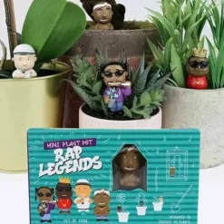 Egpull<4-pk Mini Rap Legends Planter Figurines "Slug Life" Plant Pot Marker Decorations - Miniature Marvels: Airplane Models & Painted Dice