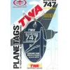 Airplane Model*Plane Tags TWA Boeing 747 N129TW (Blue) - Miniature Marvels: Airplane Models & Painted Dice