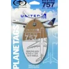 Airplane Model*Plane Tags United Airlines Boeing 757 N559UA (White/Gold) - Miniature Marvels: Airplane Models & Painted Dice