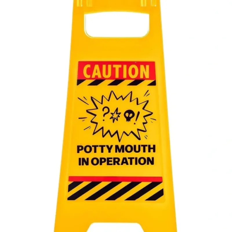 Egpull<Potty Mouth in Operation - Caution Sign Office Desk GaG Joke Novelty Gift - Miniature Marvels: Airplane Models & Painted Dice