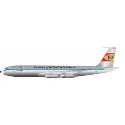 Airplane Model*Pre-Order B-Models B-707-AIRPORT-55-P 1:200 TRANS GLOBAL AIRLINES Boeing 707-300 N324F - Miniature Marvels: Airplane Models & Painted Dice
