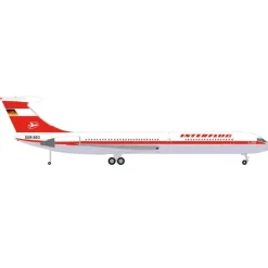 Airplane Model*Pre-Order Herpa Wings 571708 1:200 Interflug Ilyushin IL-62M DDR-SEO - Miniature Marvels: Airplane Models & Painted Dice