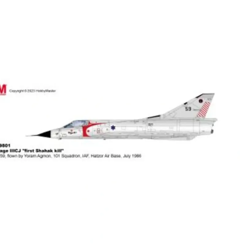Airplane Model*Pre-Order Hobby Master HA9801 Mirage IIICJ "first Shahak kill" No. 59, 101 Squadron, IAF, Hatzor Air Base, July 1966 - Miniature Marvels: Airplane Models & Painted Dice