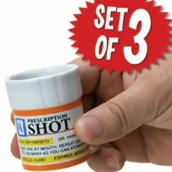 Egpull<Prescription Shot Glass 3-pk Set - Game Room Bar Set - GaG Funny Joke Gift - Miniature Marvels: Airplane Models & Painted Dice