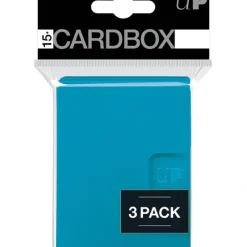 Accessories<PRO 15+ Card Box 3-pack: Light Blue - Miniature Marvels: Airplane Models & Painted Dice