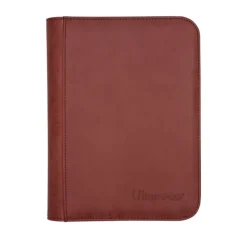 Accessories<Pro-Binder: Premium Zippered 4-Pocket Suede Collection - Ruby - Miniature Marvels: Airplane Models & Painted Dice