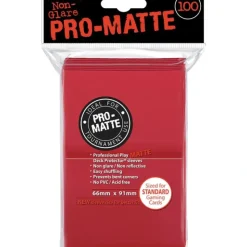 Accessories<Pro-Matte Standard Deck Protectors: Red (100) - Miniature Marvels: Airplane Models & Painted Dice