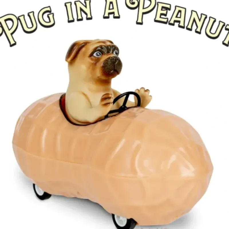 Egpull<Pug in a Peanut - Cute Dog Pullback Racing Car Child Toy - Archie McPhee - Miniature Marvels: Airplane Models & Painted Dice
