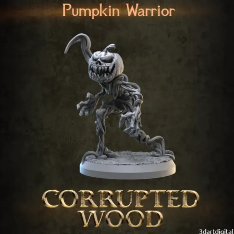 Miniature<Pumpkin Warrior, Standing - Miniature Marvels: Airplane Models & Painted Dice