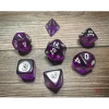 Dice<Purple / White: Translucent Polyhedral Die Set (7's) Revised CHX 23077 - Miniature Marvels: Airplane Models & Painted Dice