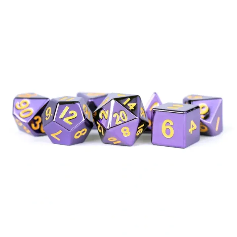 Dice<Purple with Gold Numbers 16mm Polyhedral Dice Set MET 013 - Miniature Marvels: Airplane Models & Painted Dice
