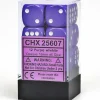 Dice<Purple with White: Opaque 12d6 16mm Dice Set CHX 25607 - Miniature Marvels: Airplane Models & Painted Dice