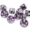 Dice<Purple-Steel / White: Gemini d10 Dice Set (10's) CHX 26232 - Miniature Marvels: Airplane Models & Painted Dice