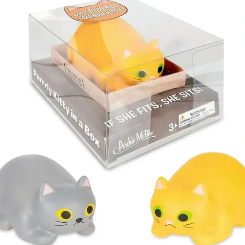 Egpull<Purrrly Kitty Cat in a Box (choose color) Stress Squeeze Squish - Archie McPhee - Miniature Marvels: Airplane Models & Painted Dice