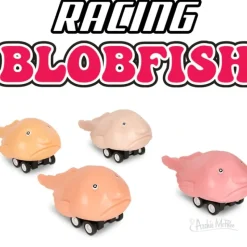 Egpull<Racing Blobfish (set of 4) Funny Pull Back Race Fish Toys - Archie McPhee - Miniature Marvels: Airplane Models & Painted Dice