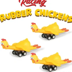 Egpull<Racing Rubber Chickens (set of 3) Funny Pull Back Race Toys - Archie McPhee - Miniature Marvels: Airplane Models & Painted Dice