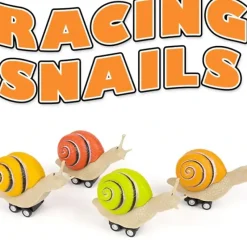 Egpull<Racing Snails (set of 4) "Pull Back Race Toys!"  Archie McPhee - Miniature Marvels: Airplane Models & Painted Dice