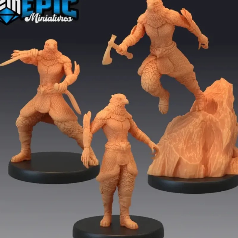 Miniature<Raven Tribe Hunters - Miniature Marvels: Airplane Models & Painted Dice