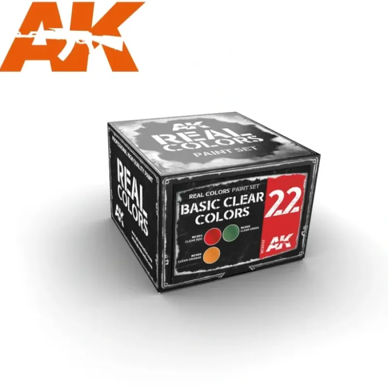 Paint<Real Colors: Basic Clear Colors LTG AK-RCS022 - Miniature Marvels: Airplane Models & Painted Dice