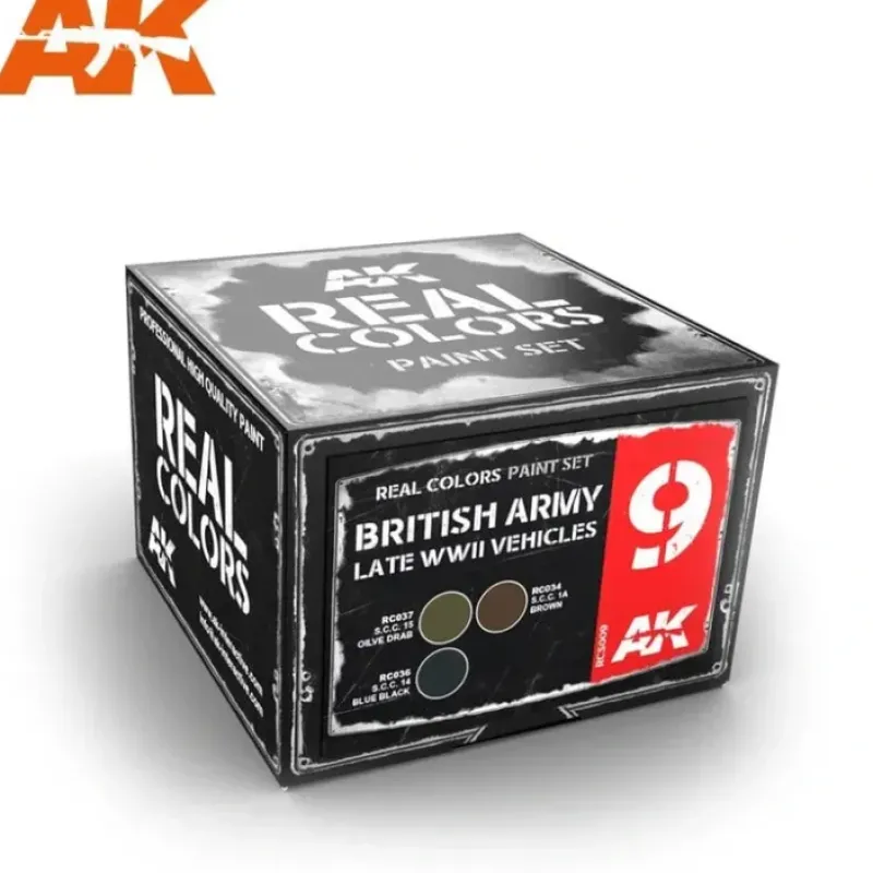 Paint<Real Colors: British Army Late WWII Vehicles Set LTG AK-RCS009 - Miniature Marvels: Airplane Models & Painted Dice
