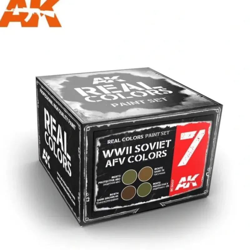 Paint<Real Colors: WWII Soviet AFV Colors Set LTG AK-RCS007 - Miniature Marvels: Airplane Models & Painted Dice