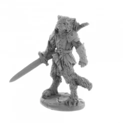 Reaper Miniatures<Reaper Catfolk Fighter, Mal 30058 - Miniature Marvels: Airplane Models & Painted Dice