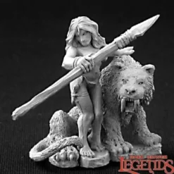 Reaper Miniatures<Reaper Jungle Girl with Sabre Tooth Tiger (metal) 03253 - Miniature Marvels: Airplane Models & Painted Dice