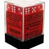 Dice<Red / White: Frosted 36d6 12mm Dice Block CHX LE412 - Miniature Marvels: Airplane Models & Painted Dice