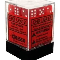 Dice<Red / White: Frosted 36d6 12mm Dice Block CHX LE412 - Miniature Marvels: Airplane Models & Painted Dice