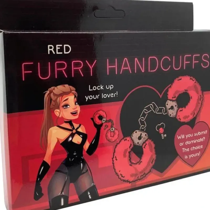 Egpull<Red Furry Handcuffs - Sexy Adult Valentine Gift - Lock up your lover! - Miniature Marvels: Airplane Models & Painted Dice