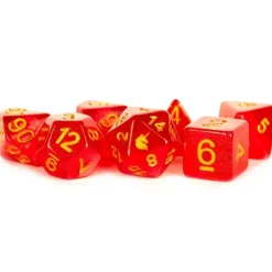 Dice<Red 16mm Poly Dice Set MET 721 - Miniature Marvels: Airplane Models & Painted Dice