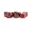 Dice<Red with Black Enamel Digital 16mm Polyhedral Dice Set MET 024 - Miniature Marvels: Airplane Models & Painted Dice