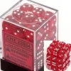 Dice<Red with White: Translucent 36d6 12mm Dice Block CHX 23804 - Miniature Marvels: Airplane Models & Painted Dice