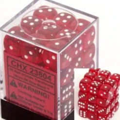 Dice<Red with White: Translucent 36d6 12mm Dice Block CHX 23804 - Miniature Marvels: Airplane Models & Painted Dice